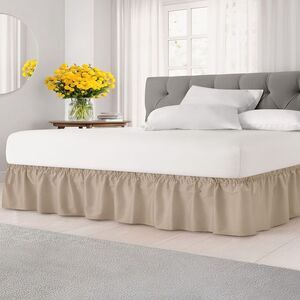 CGK Linens - Elastic Wrap-Around Dust Ruffled Bed Sk Cream